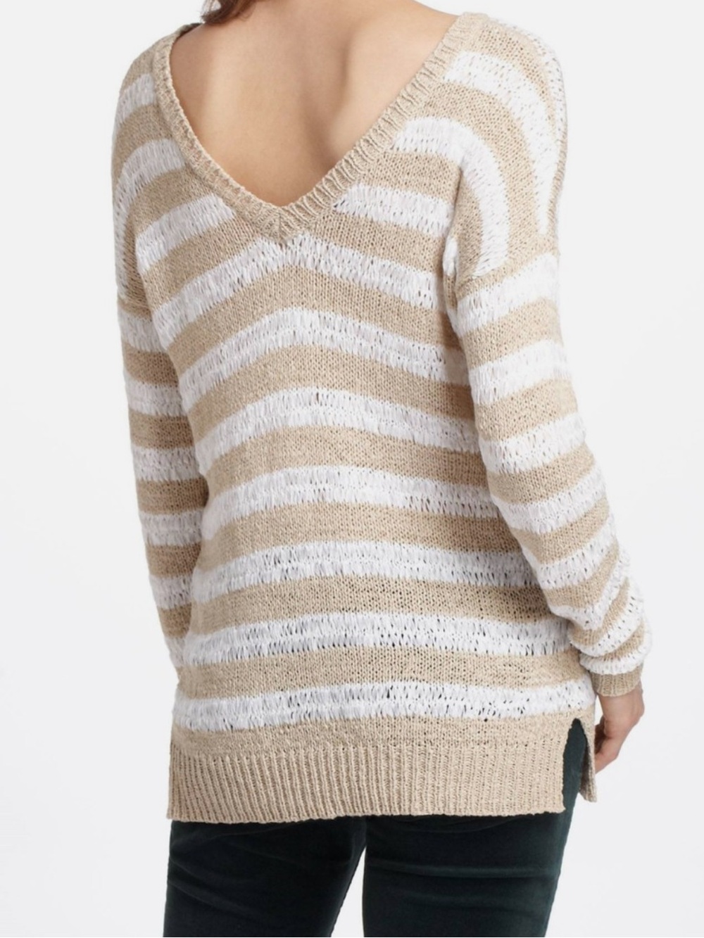 John + Jenn Breezy Stripes Pullover size Small Neutral Motif - Anthropologie - Picture 10 of 10